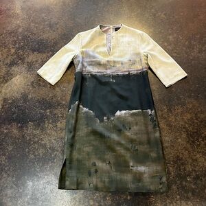 Piazza Sempione Green ombré silk dress XS